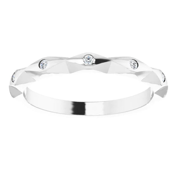 14K White .08 CTW Natural Diamond Stackable Anniversary Band - Robson's Jewelers