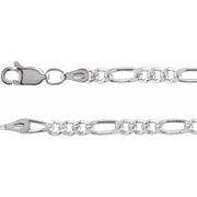 Sterling Silver 3.5 mm Figaro 18" Chain