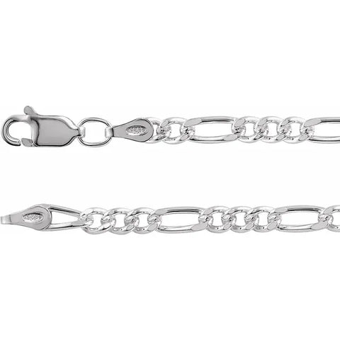Sterling Silver 3.5 mm Figaro 18" Chain