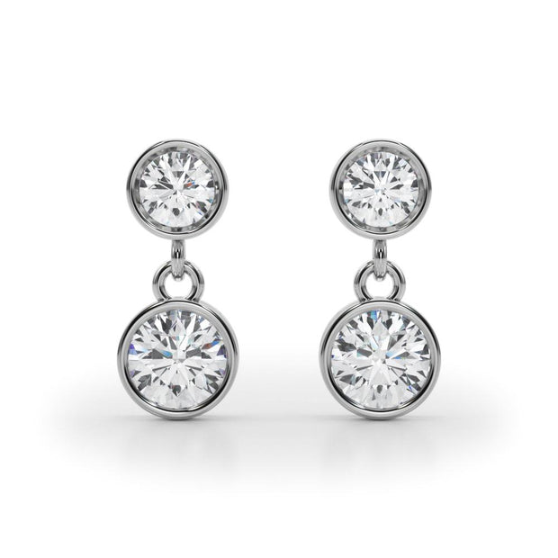Bezel Set Lab Diamond Drop Earrings - Robson's Jewelers