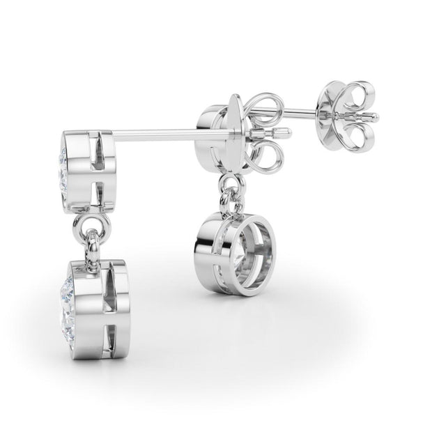 Bezel Set Lab Diamond Drop Earrings - Robson's Jewelers