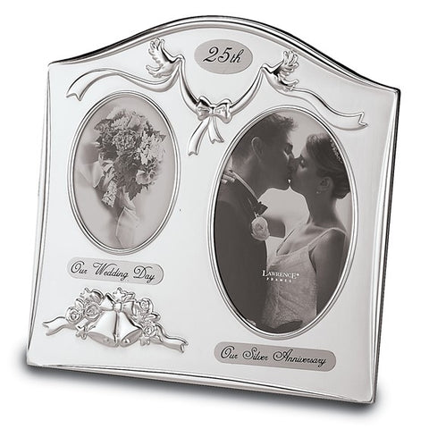 25th Anniversary OUR WEDDING DAY 3.5x5 Photo and OUR SILVER ANNIVERSARY 4x6 Photo Frame - Robson's Jewelers