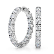 In-Out Lab Diamond Vault Lock Hoop Earrings - Robson's Jewelers