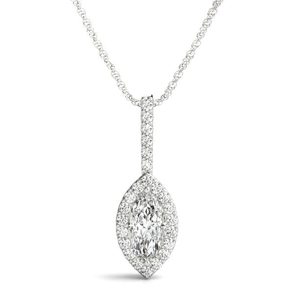 Lab Diamond Marquise Halo Pendant - Robson's Jewelers