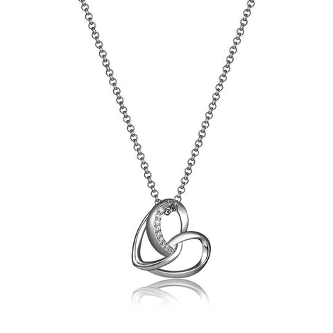 Rhodium Plated CZ Sterling Silver Necklace