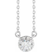 14K White 1/5 CTW Lab-Grown Diamond French-Set 16-18" Necklace - Robson's Jewelers