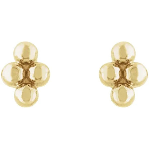 14K Yellow 4 Beads Bead Earrings - Robson's Jewelers