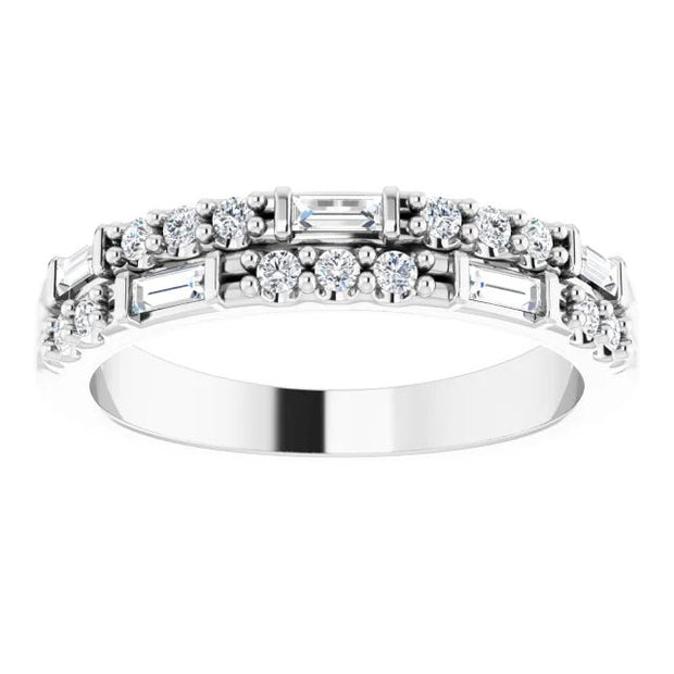 14K White 1/3 CTW Natural Diamond Double-Row Anniversary Band - Robson's Jewelers