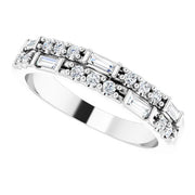 14K White 1/3 CTW Natural Diamond Double-Row Anniversary Band - Robson's Jewelers