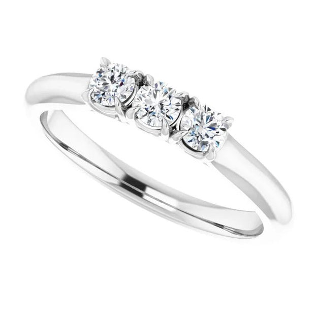 14K White 1/4 CTW Natural Diamond Claw Prong Anniversary Band - Robson's Jewelers
