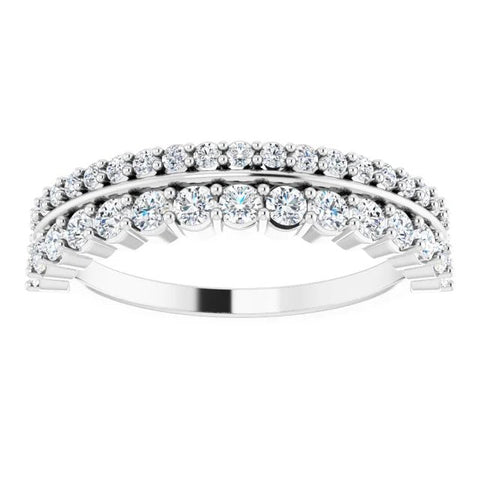 14K White 5/8 CTW Natural Diamond Double Row Anniversary Band - Robson's Jewelers