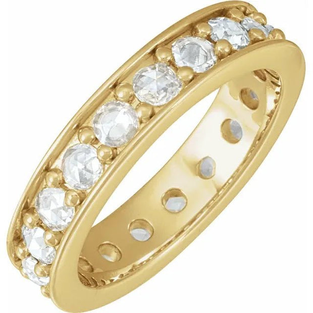 14K Yellow 1 3/4 CTW Natural Rose-Cut Diamond Eternity Band Size 7 - Robson's Jewelers