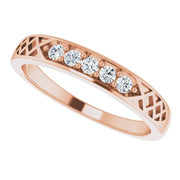 14K Rose 1/6 CTW Natural Diamond Celtic-Inspired Anniversary Band - Robson's Jewelers