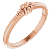 14K Rose Floral Stackable Ring - Robson's Jewelers