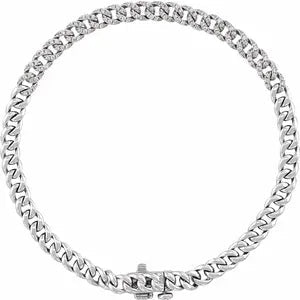 14K White 1/2 CTW Natural Diamond Link 7 1/4" Bracelet - Robson's Jewelers
