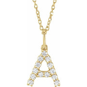 14K Yellow 1/5 CTW Lab-Grown Diamond Initial A 16-18" Necklace - Robson's Jewelers