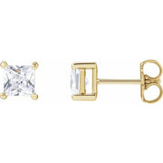 14K Yellow 4.5 mm Square 1 CTW Lab-Grown Diamond Earrings - Robson's Jewelers