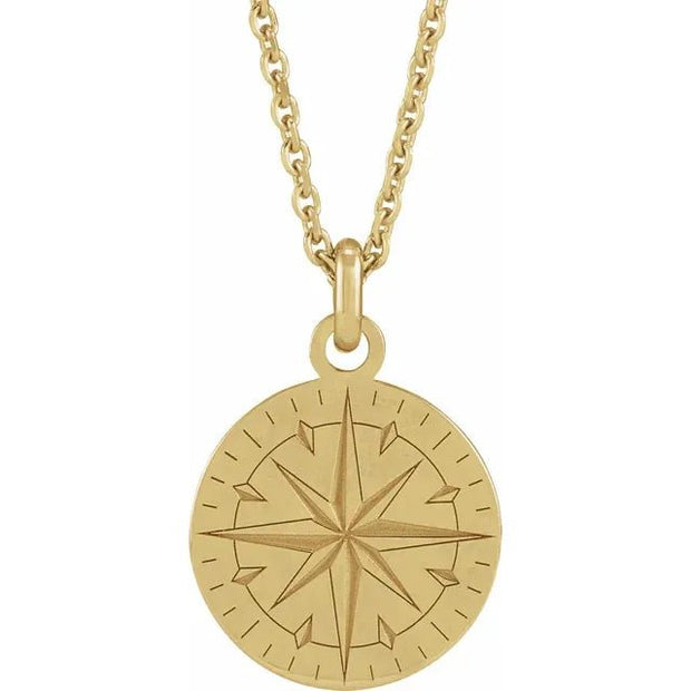 14K Yellow Compass 20" Necklace - Robson's Jewelers