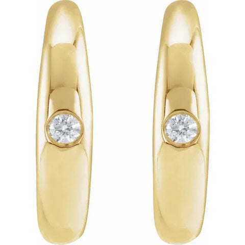 14K Yellow .03 CTW Natural Diamond 12 mm Hoop Earrings - Robson's Jewelers