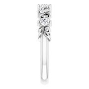 14K White 1/4 CTW Natural Diamond Floral Inspired Anniversary Band - Robson's Jewelers