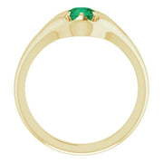 14K Yellow Natural Emerald Belcher Ring - Robson's Jewelers