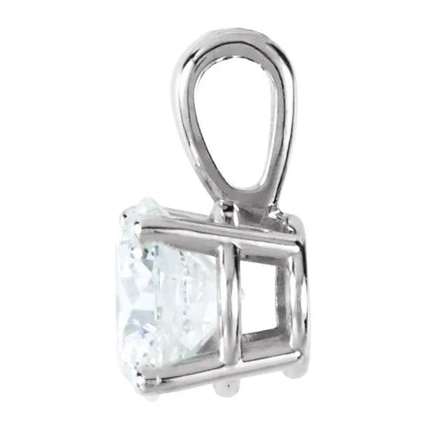 14K White 1 CTW Lab-Grown Diamond Pendant - Robson's Jewelers