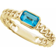 14K Yellow Natural Sky Blue Topaz Ring - Robson's Jewelers