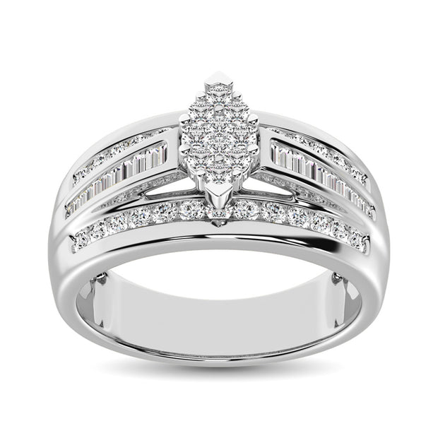 10K White Gold 1/2 Ct.Tw. Diamond Engagement Invisible Ring - Robson's Jewelers