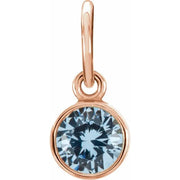14K Rose Posh Mommy® Imitation Aquamarine Charm - Robson's Jewelers