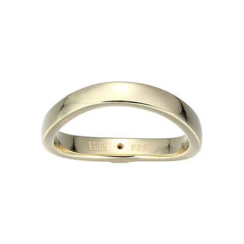 SS ELLE "LUNA" YELLOW GOLD PLATED CURVED BAND SIZE 6 - Robson's Jewelers