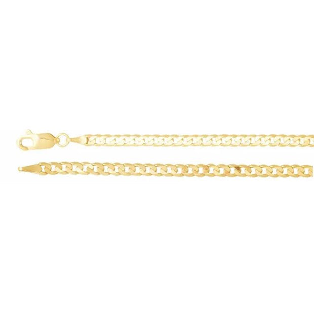 14K Yellow 3 mm Curb 18" Chain - Robson's Jewelers