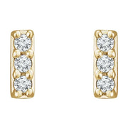 14K Yellow .05 CTW Lab-Grown Diamond Bar Earrings - Robson's Jewelers