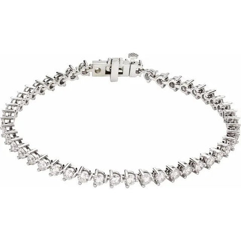 14K White 4 3/4 CTW Lab-Grown Diamond Line 7 1/4" Bracelet - Robson's Jewelers