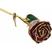 Lacquered Purple & Pink Rose with Gold Trim - Robson's Jewelers
