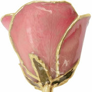 Lacquered Pink Rose with Gold Trim - Robson's Jewelers