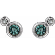 Sterling Silver 4 mm Lab-Grown Alexandrite & .06 CTW Natural Diamond Earrings - Robson's Jewelers