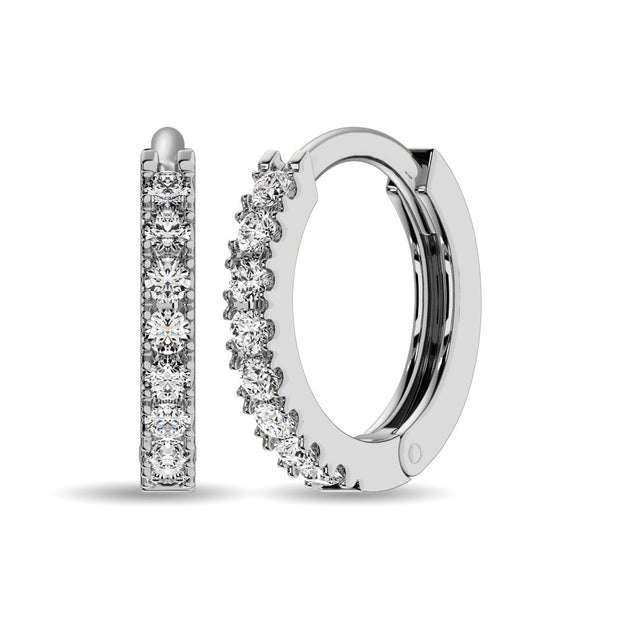 10K White Gold 1/10 Ct.Tw. Diamond Hoop Earrings - Robson's Jewelers