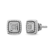 Diamond Fashion Earrings 1/20 ct tw Round-cut in Sterling Silver - Robson's Jewelers