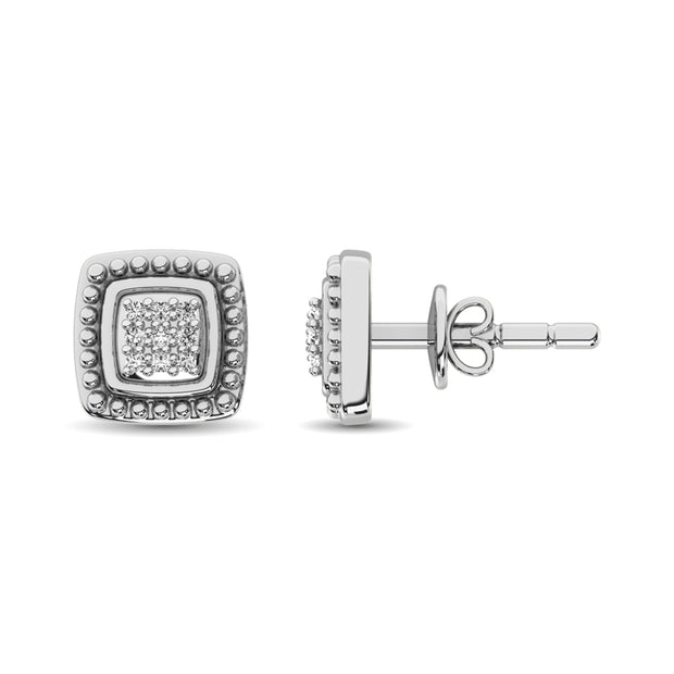 Diamond Fashion Earrings 1/20 ct tw Round-cut in Sterling Silver - Robson's Jewelers