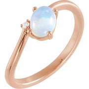 14K Rose Natural White Ethiopian Opal & .015 CT Natural Diamond Bypass Ring - Robson's Jewelers
