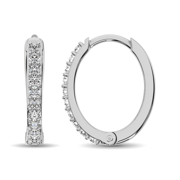 Diamond 1/5 Ct.Tw. Hoop Earrings in 10K White Gold - Robson's Jewelers