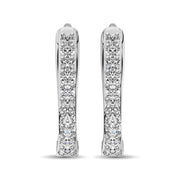 Diamond 3/8 Ct.Tw. Hoop Earrings in 10K White Gold - Robson's Jewelers