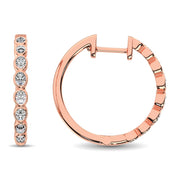 10K Rose Gold 1/3 Ct.Tw. Diamond Hoop Earrings - Robson's Jewelers