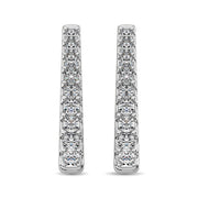 10K White Gold Diamond 1 Ct.Tw. Classic Hoop Earrings - Robson's Jewelers