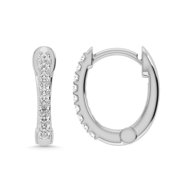 Diamond 1/10 Ct.Tw. Hoop Earrings in 14K White Gold