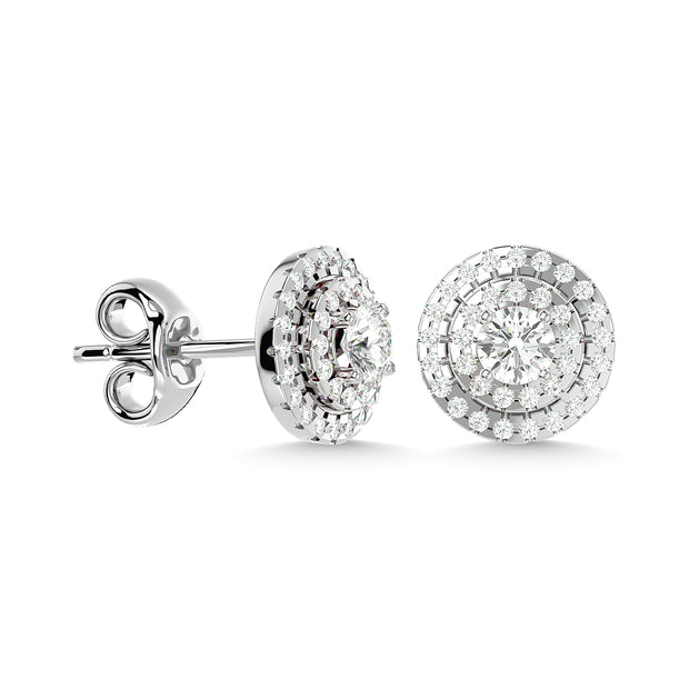 Diamond 9/10 ct tw Fashion Earrings in 14K White Gold - Robson's Jewelers