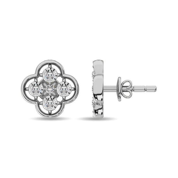 Diamond 1/6 ct tw Fashion Earrings in 10K White Gold - Robson's Jewelers