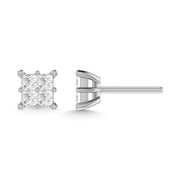 Diamond 1/2 Ct.Tw. Princess Cut Fashion Earrings in 14K White Gold - Robson's Jewelers