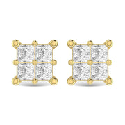 Diamond 1 Ct.Tw. Princess Cut Fashion Earrings in 14K Yellow Gold - Robson's Jewelers