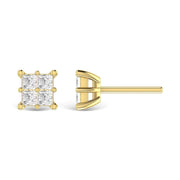 Diamond 1 Ct.Tw. Princess Cut Fashion Earrings in 14K Yellow Gold - Robson's Jewelers